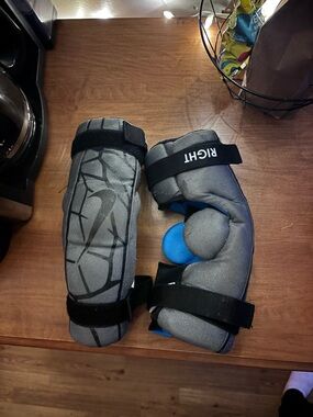 Nike Kids Gray and Blue Protective elbow pads for lacrosse